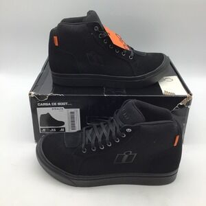 ICON Mens Stealth Carga CE Black Textile Motorcycle Riding‎ Boots Size 12 NEW
